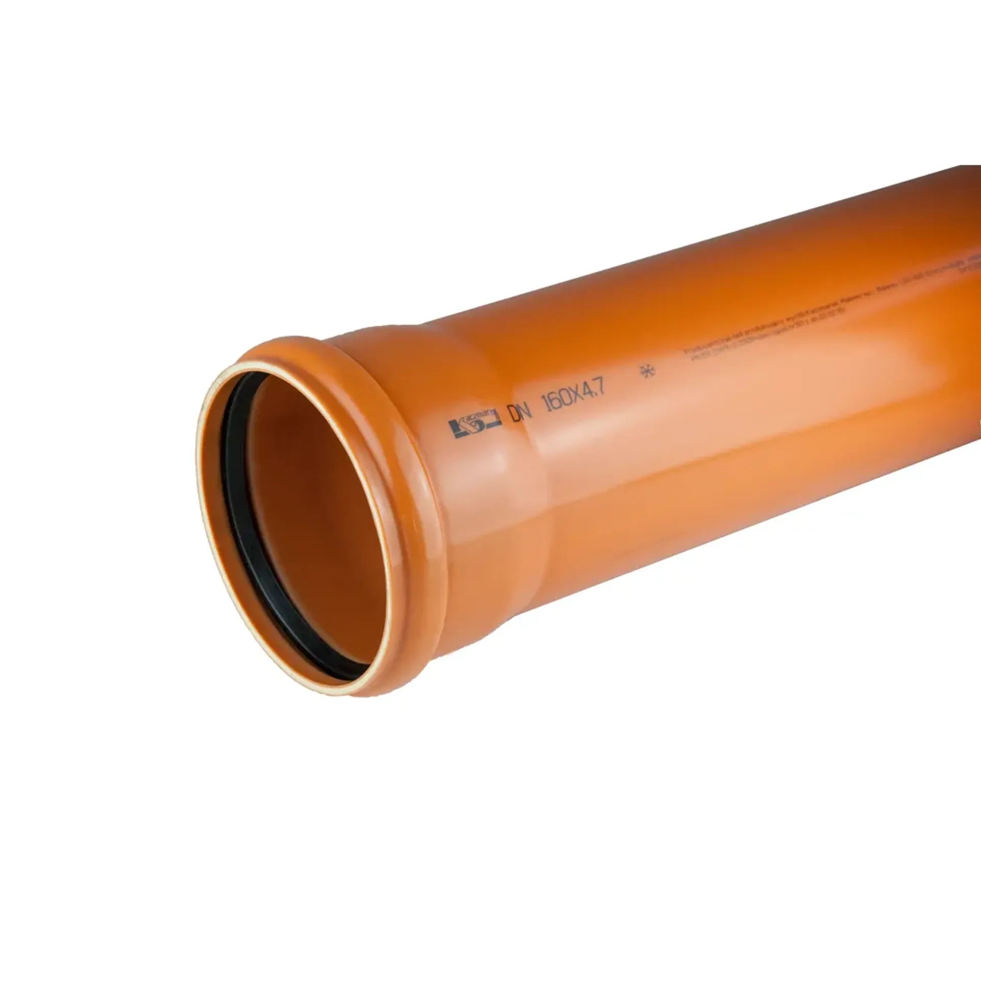 Markavloppsrör Kaczmarek KG PVC-U Solid med TPE-tätning och muff SN8 SDR34