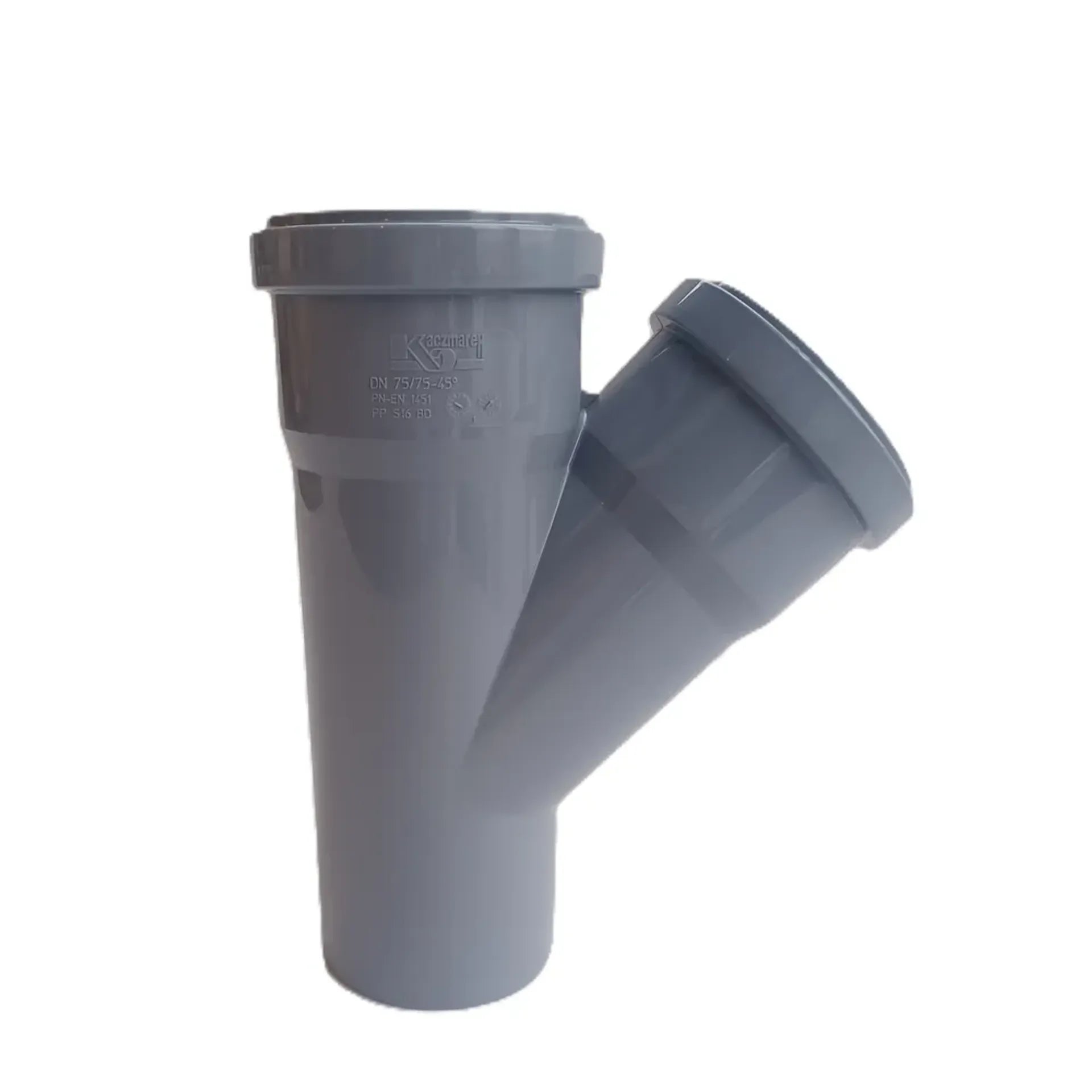Grenrör för jord/avfallssystem Kaczmarek PP HT S16 Grå med 2 muffar