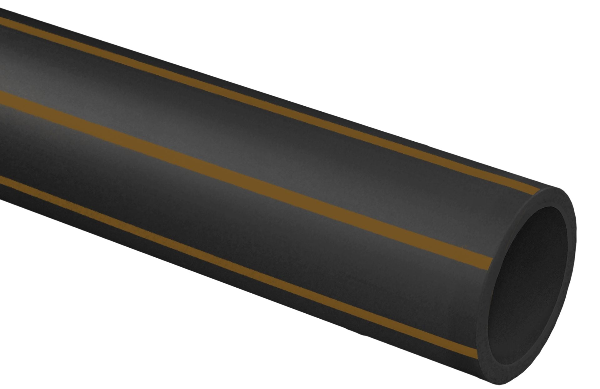 PE Rör Kaczmarek HD 100 enkelskikt SDR-17 PN10 Svart med bruna ränder