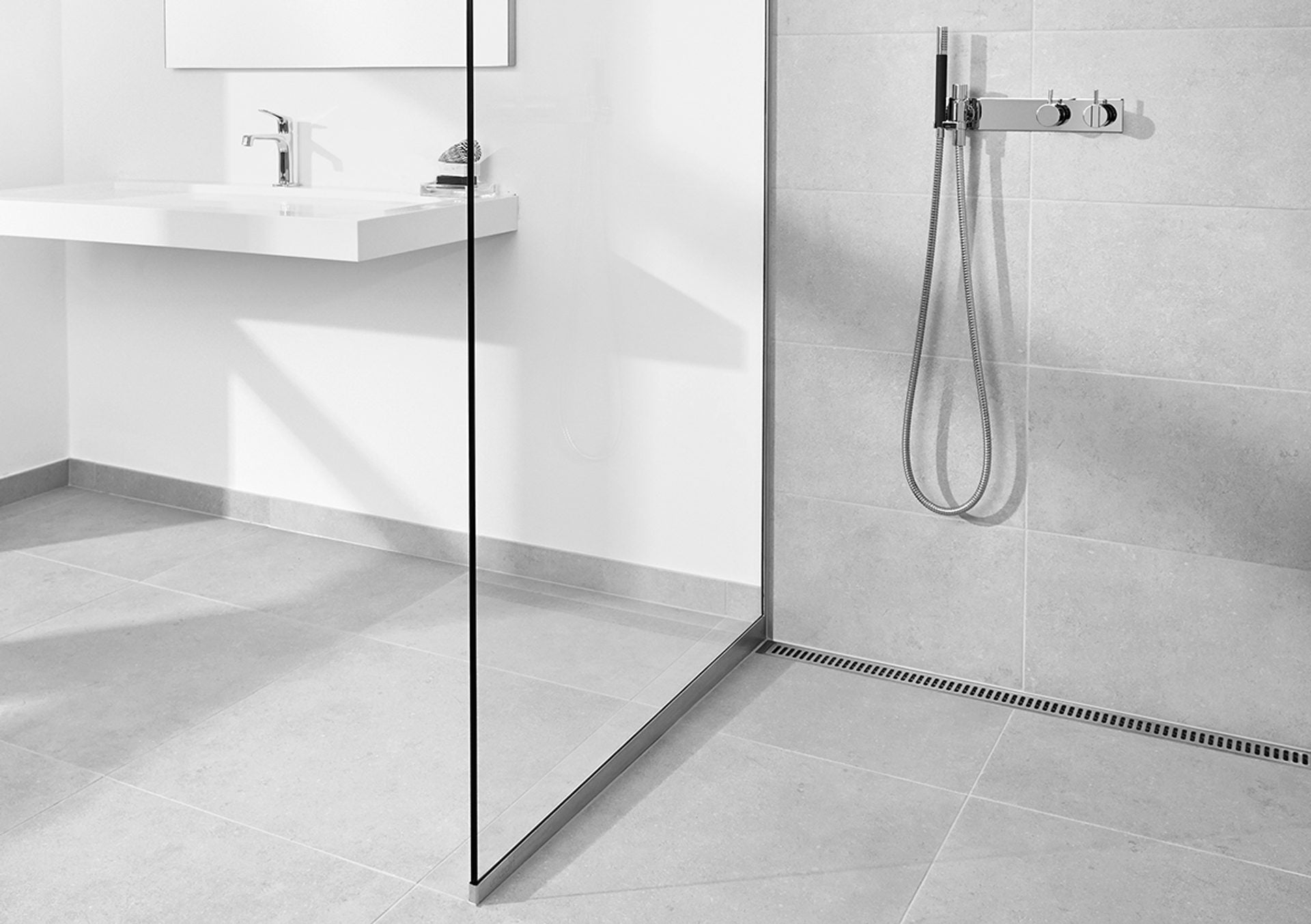 Duschvägg Unidrain GlassLine Transparent