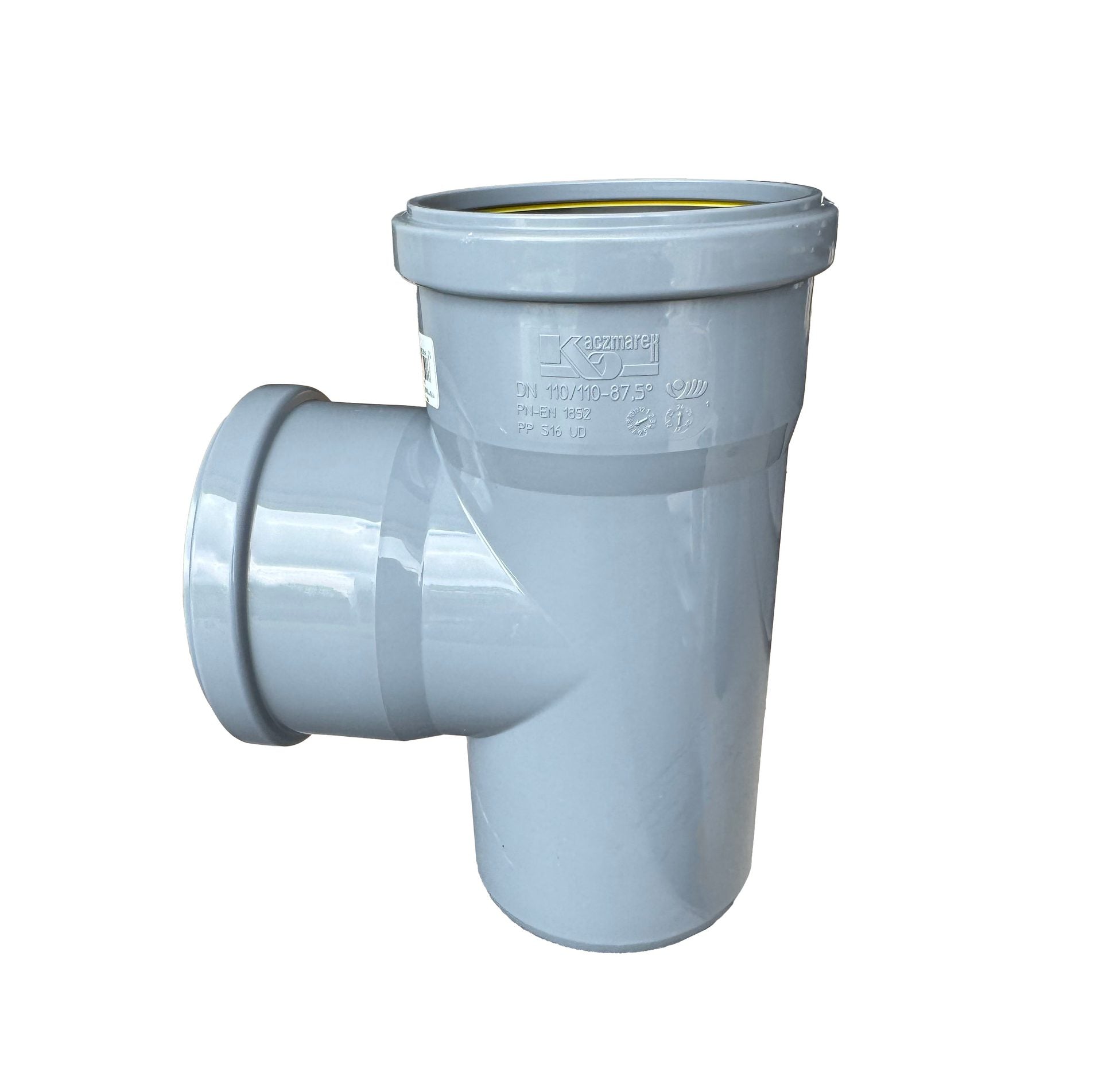 Grenrör för jord/avfallssystem Kaczmarek PP HT S16 Grå med 2 muffar