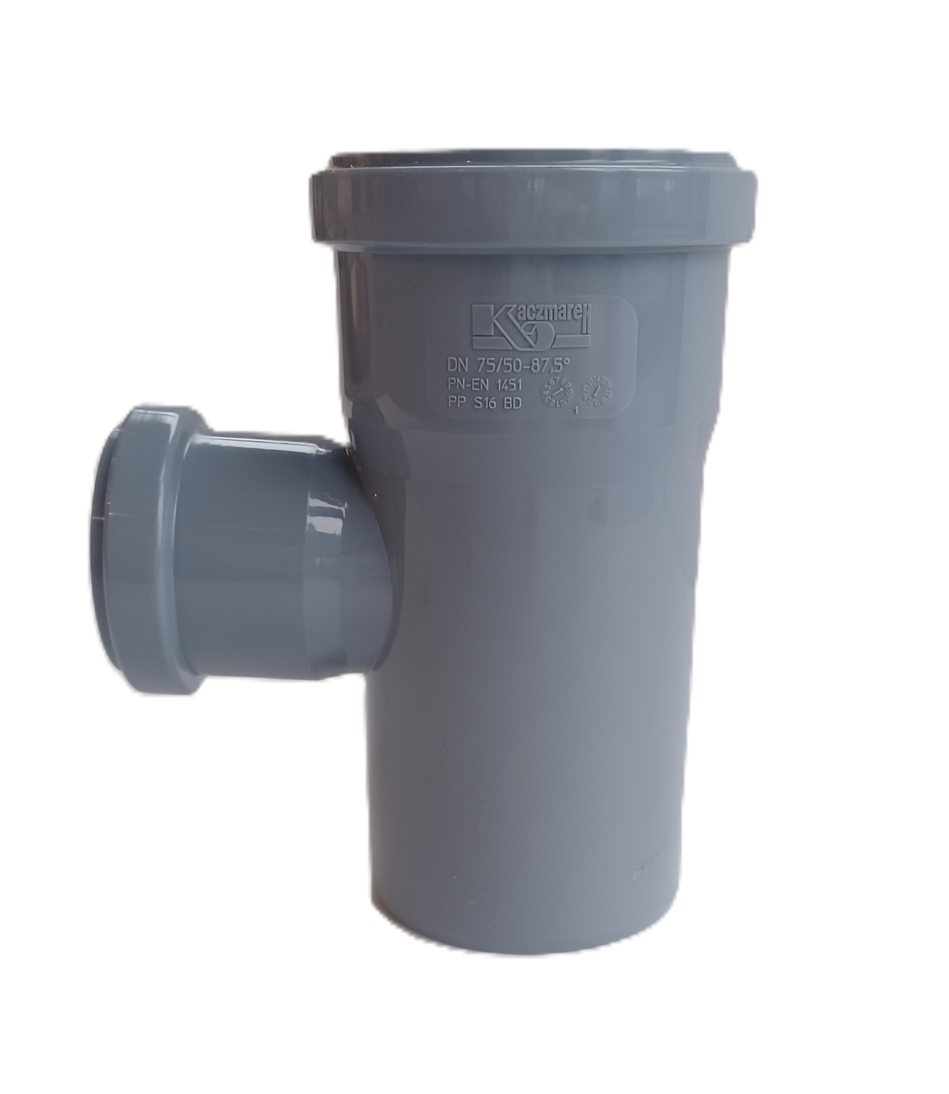 Grenrör för jord/avfallssystem Kaczmarek PP HT S16 Grå med 2 muffar