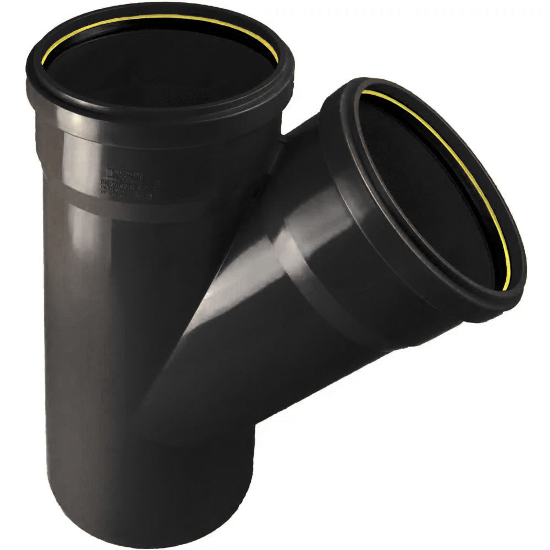 Grenrör för Dräneringsrör Kaczmarek K2-Dren PP med dubbelmuff 110/110 mm x 45°