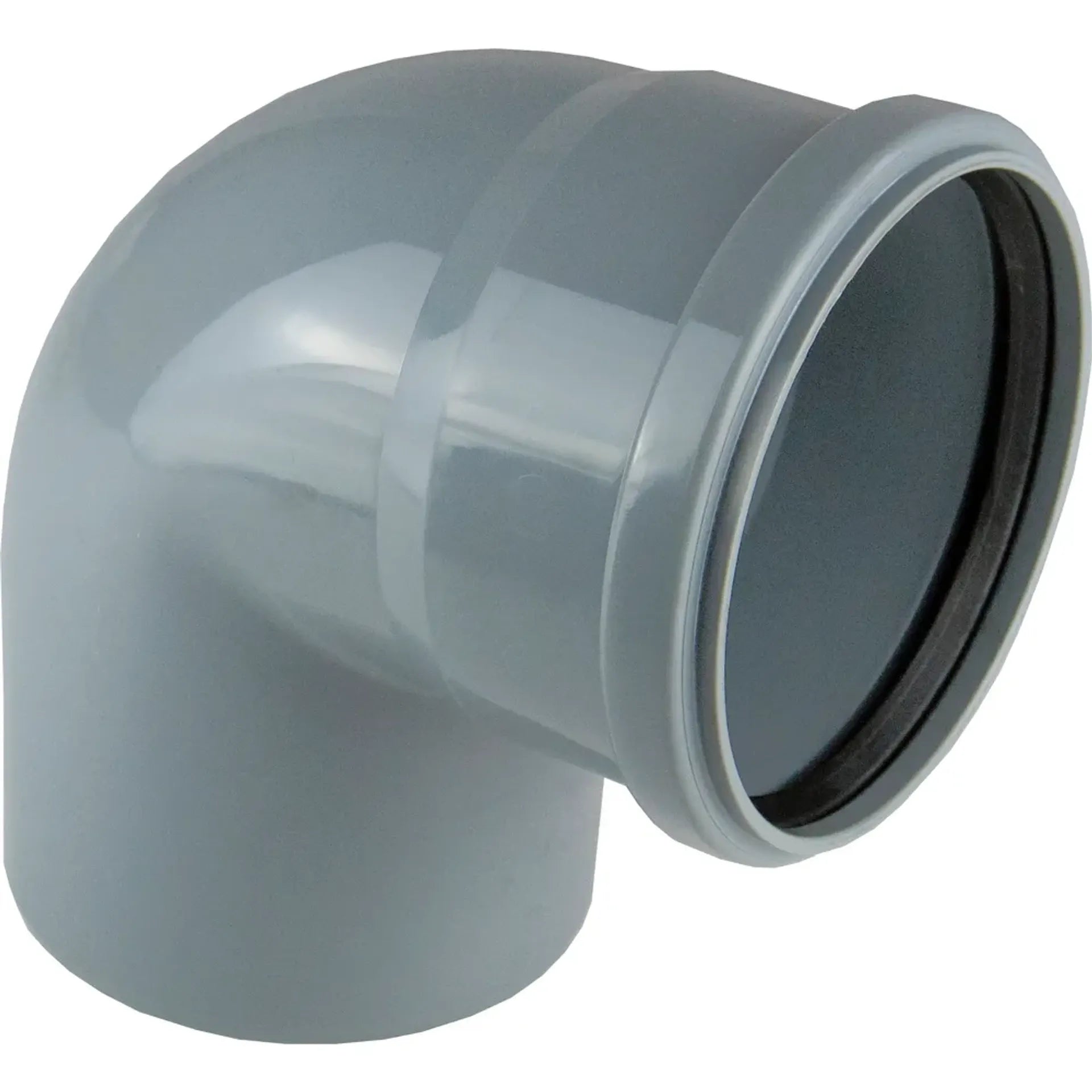 HT Böj för Jord/Avfallssystem Kaczmarek PP S16 Grå med 2 Muffar och TPE-tätning 110 mm
