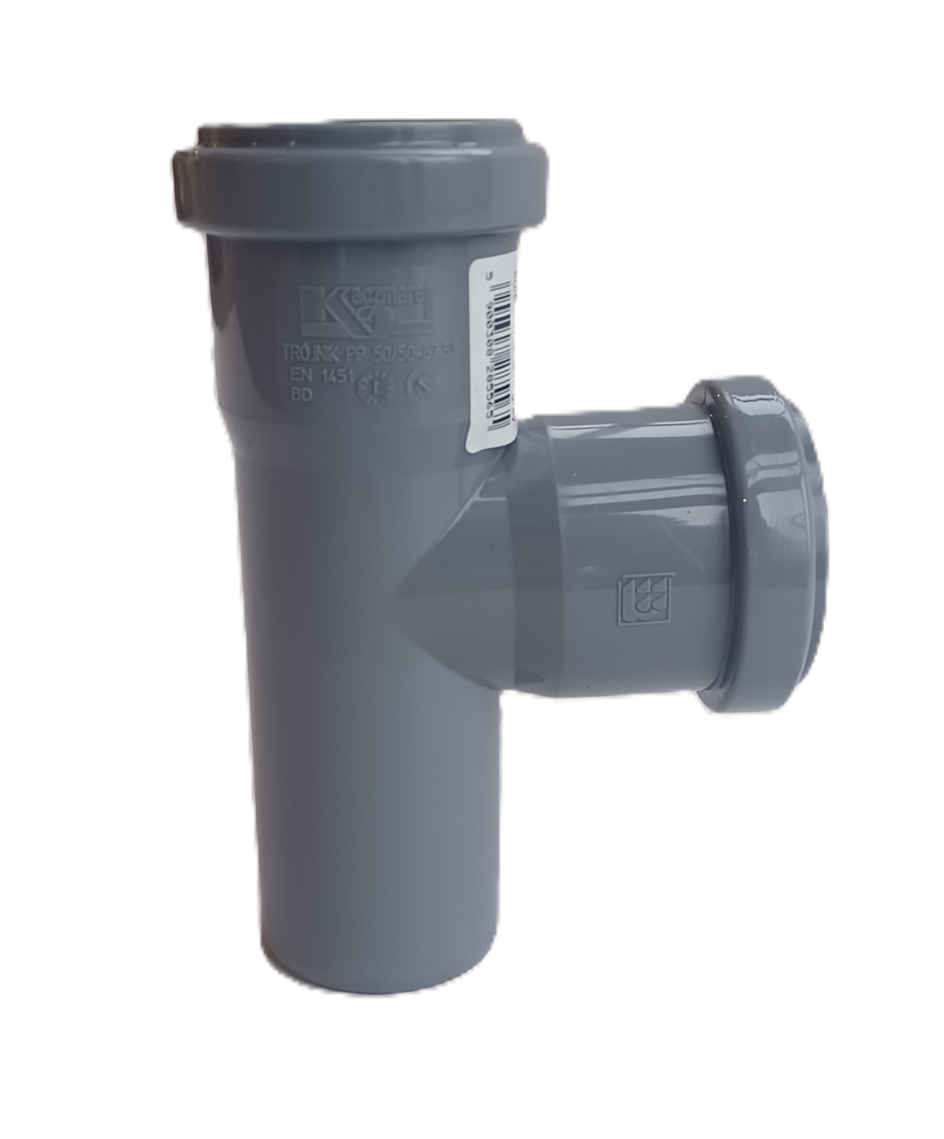Grenrör för jord/avfallssystem Kaczmarek PP HT S16 Grå med 2 muffar